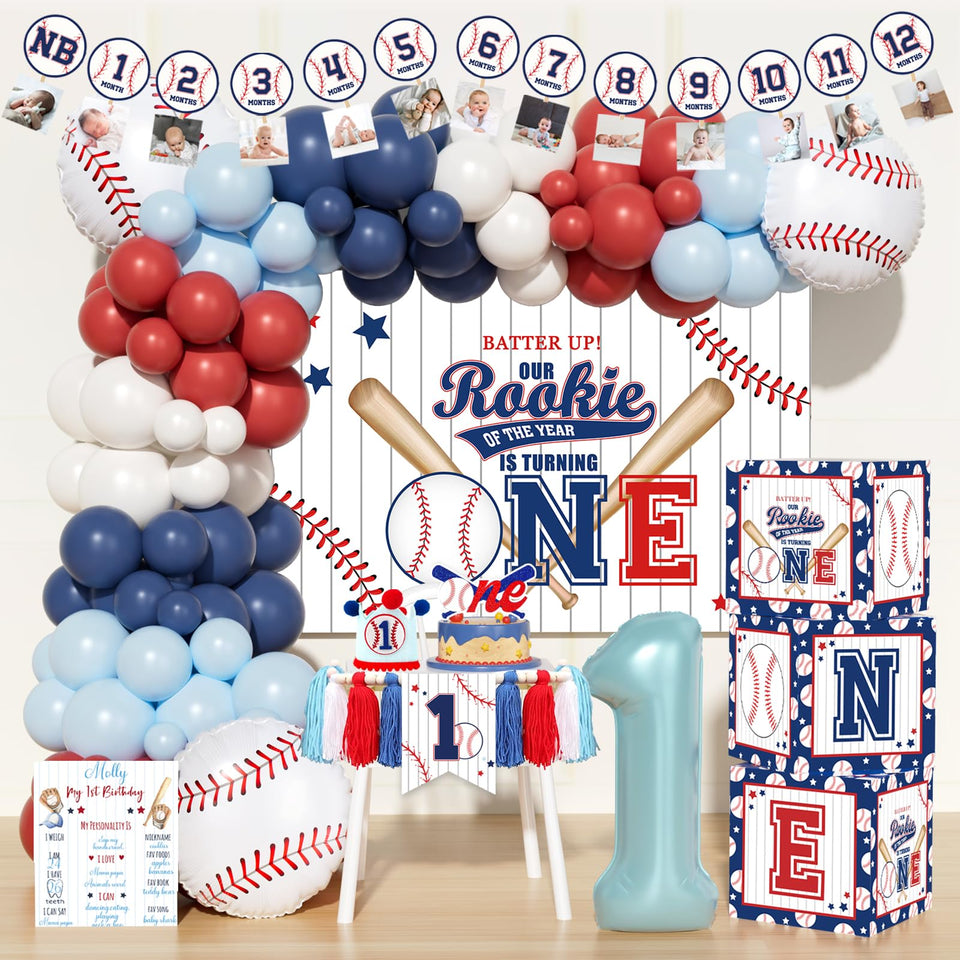 Fiesec rookie year backdrop perfect photo backdrop for baby's first birthday celebration.