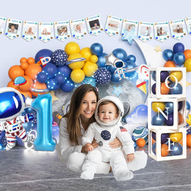 Fiesec space-themed poster enriches the party backdrop