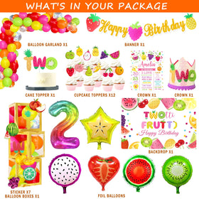 Fiesec Twotti Fruity balloon garland adds a cheerful, photo-ready focal point