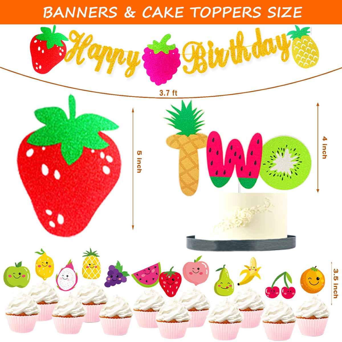 Fiesec Twotti Fruity cake topper dresses up the dessert display