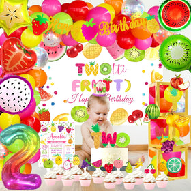 Fiesec Twotti Fruity foil balloons provide shimmer and height