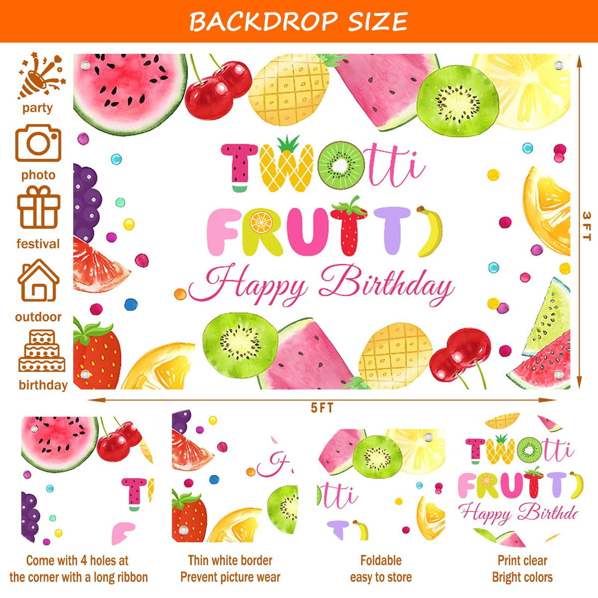 Fiesec Twotti Fruity fruit cutouts enrich themed table decor
