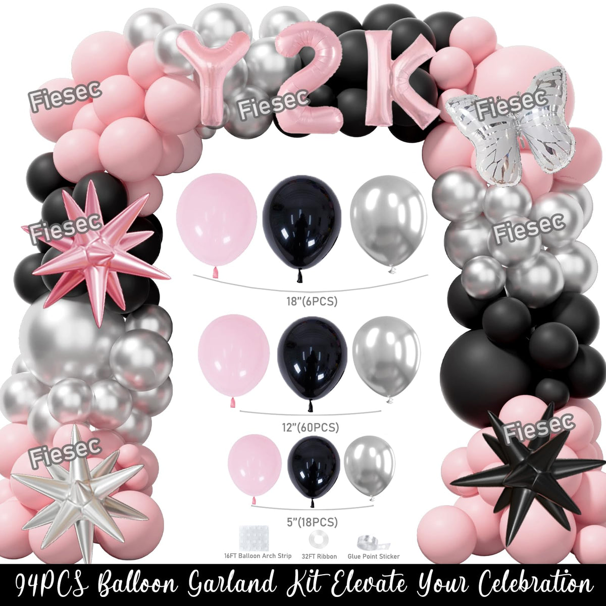 Fiesec Y2K heart backdrop for bold dessert and photo displays