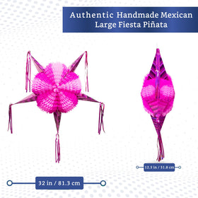 Fiesta Wraps all-pink pinata with metallic accents adds chic party flair.