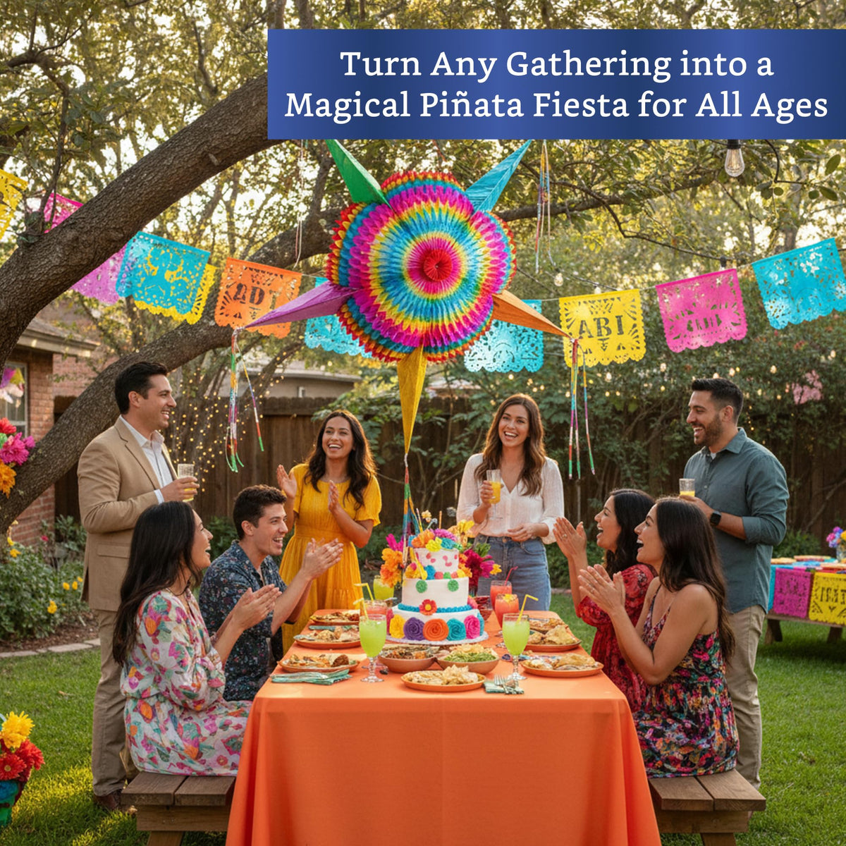 Fiesta Wraps Cinco de Mayo pinata decor for fiesta celebrations.