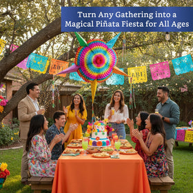 Fiesta Wraps Cinco de Mayo pinata decor for fiesta celebrations.