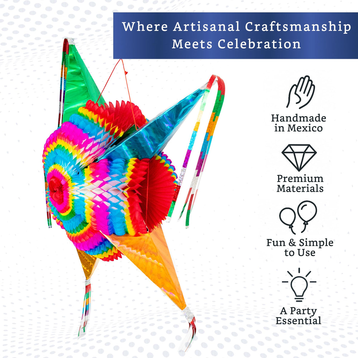 Fiesta Wraps handmade craft pinata highlighting traditional Mexican artistry.