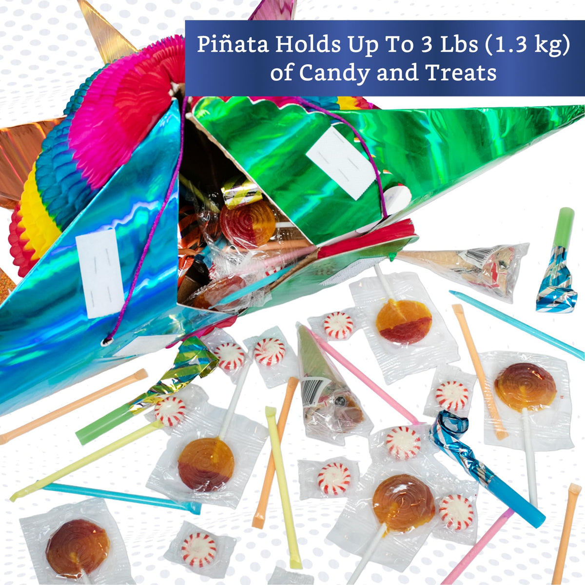Fiesta Wraps Mexican Pinata candy capacity up to 3 lbs for shared celebrations