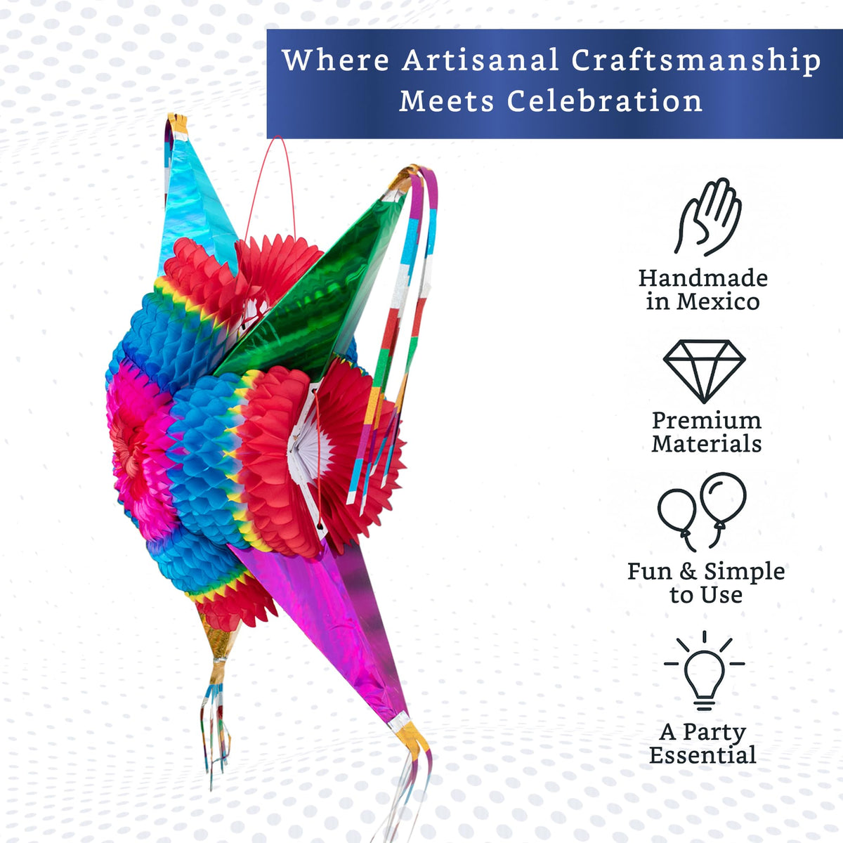 Fiesta Wraps Mexican Pinata foldable design for easy shipping and storage