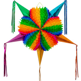 Fiesta Wraps Mexican Piñata X-Large Rainbow exterior showcases vibrant party-ready color.