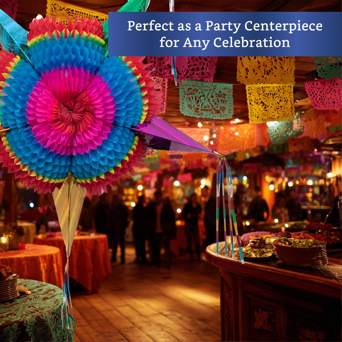 Fiesta Wraps versatile pinata for birthdays, Día de Muertos, and more.