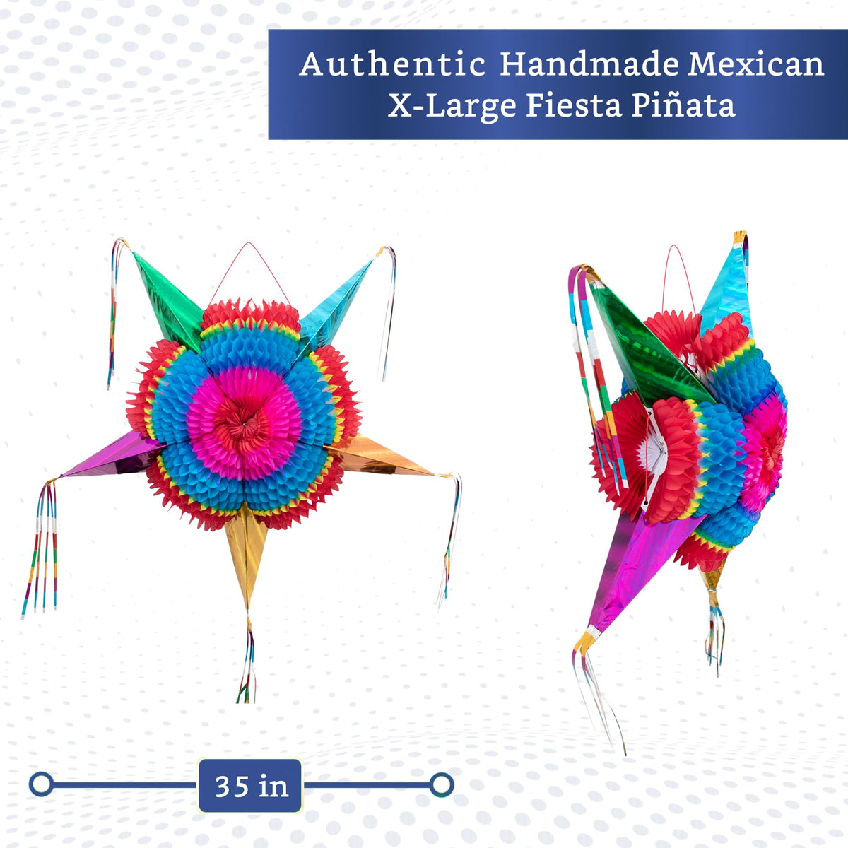 Fiesta Wraps pinata candy chamber open, ideal for filling treats for groups.