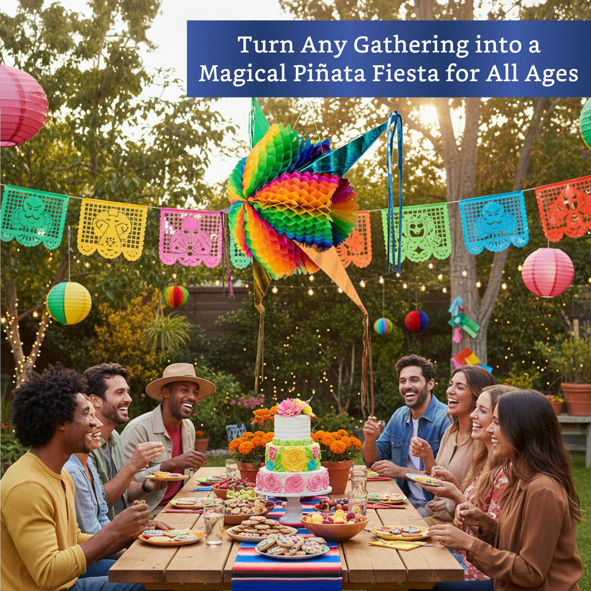 Fiesta Wraps durable pinata doubles as decor and a game centerpiece.