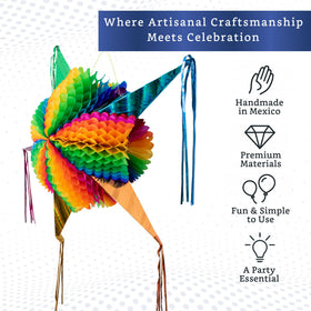 Fiesta Wraps foldable pinata design, easy setup before party.