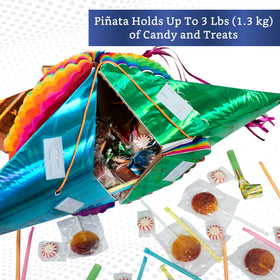 Fiesta Wraps traditional pinata construction with cardboard and tissue.