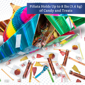 Fiesta Wraps traditional cone pinata construction, showcasing authentic craft.