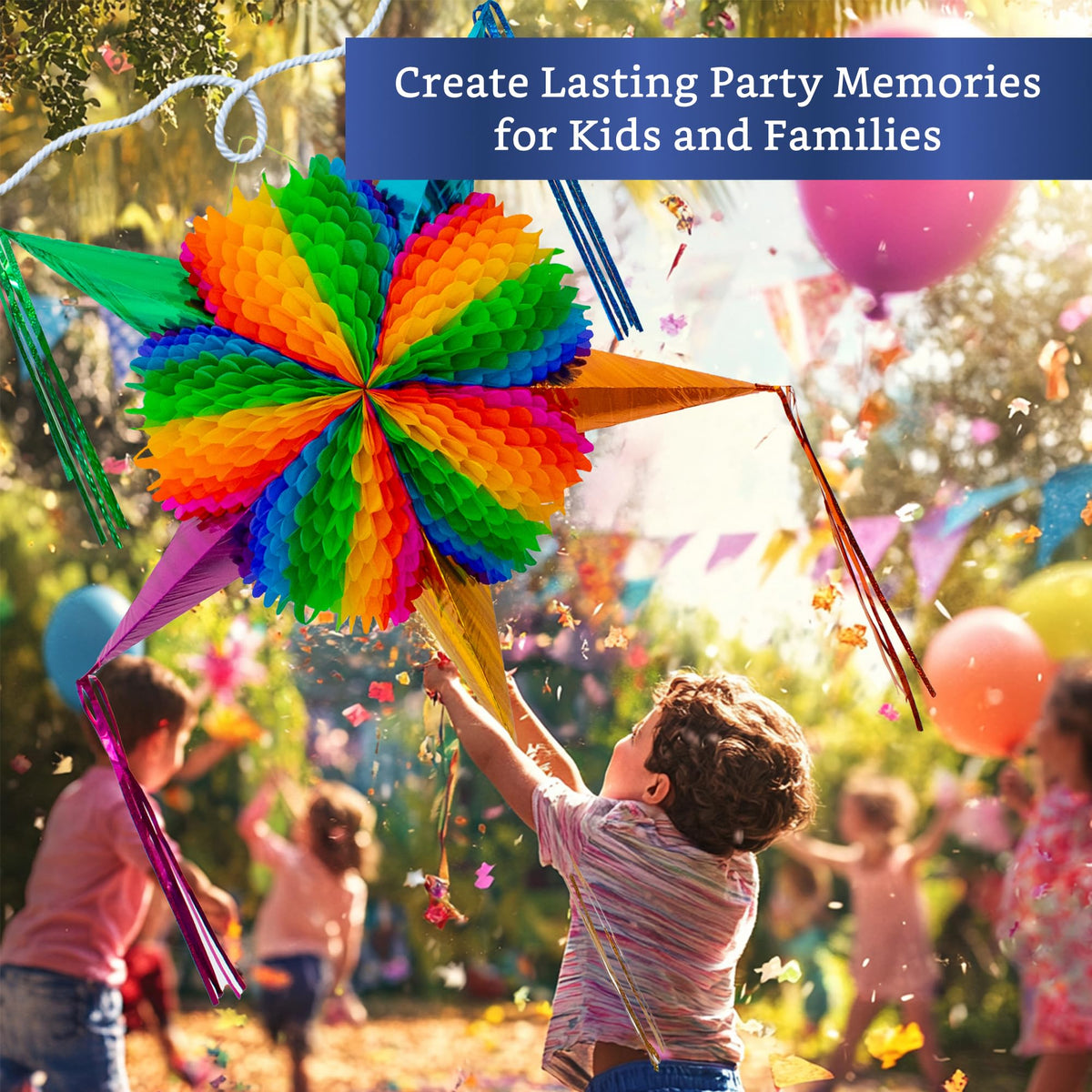 Fiesta Wraps traditional materials—cardboard, tissue, foil streamers—emphasize handmade charm.