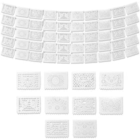 Fiesta Wraps white papel picado banner close up of intricate tissue cutouts for weddings