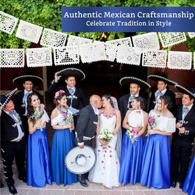 Fiesta Wraps white papel picado banner ideal for cultural festivities