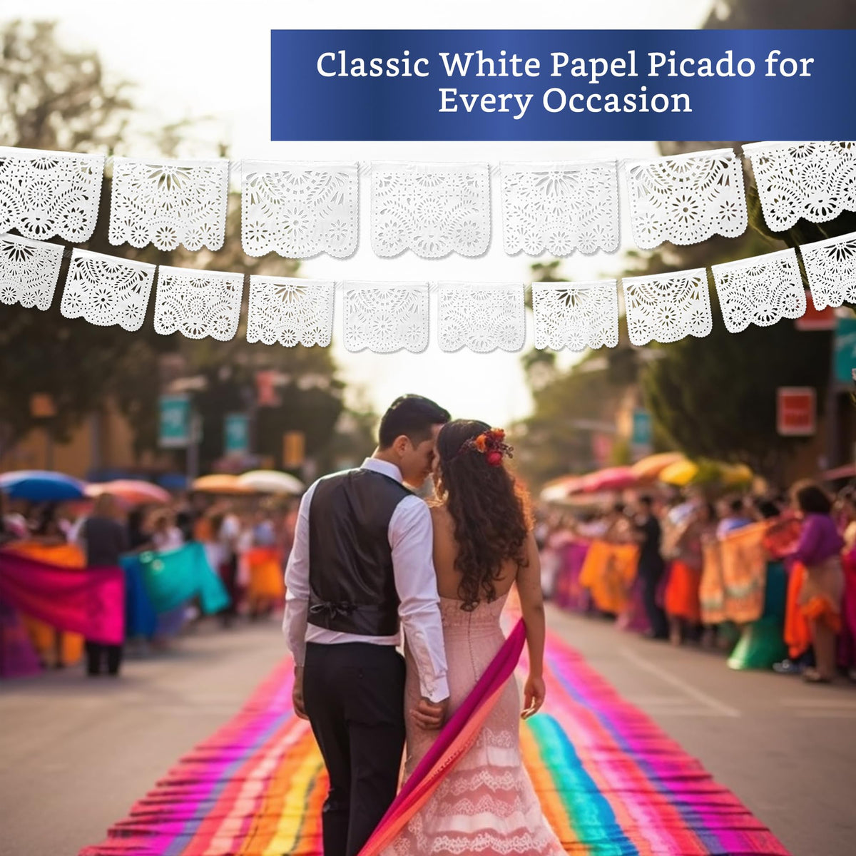 Fiesta Wraps white banner folds flat for easy storage