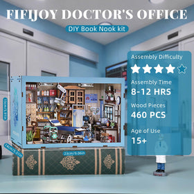 Fifijoy Book Nook charts and monitor elements create a believable clinical corner