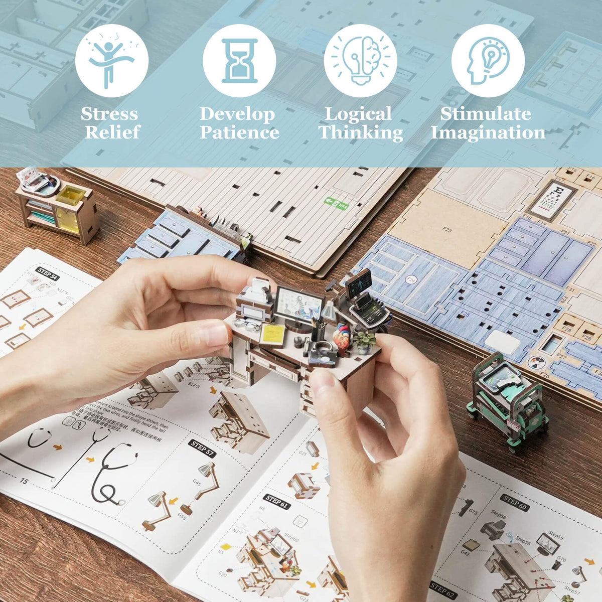 Fifijoy desk and instruments image shows realistic details and satisfying crafting experience.