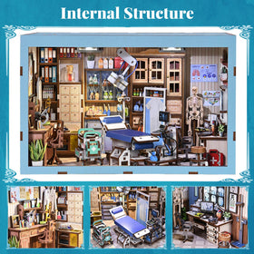 Fifijoy Book Nook Doctor Office desk setup enhances shelf decor with medical precision