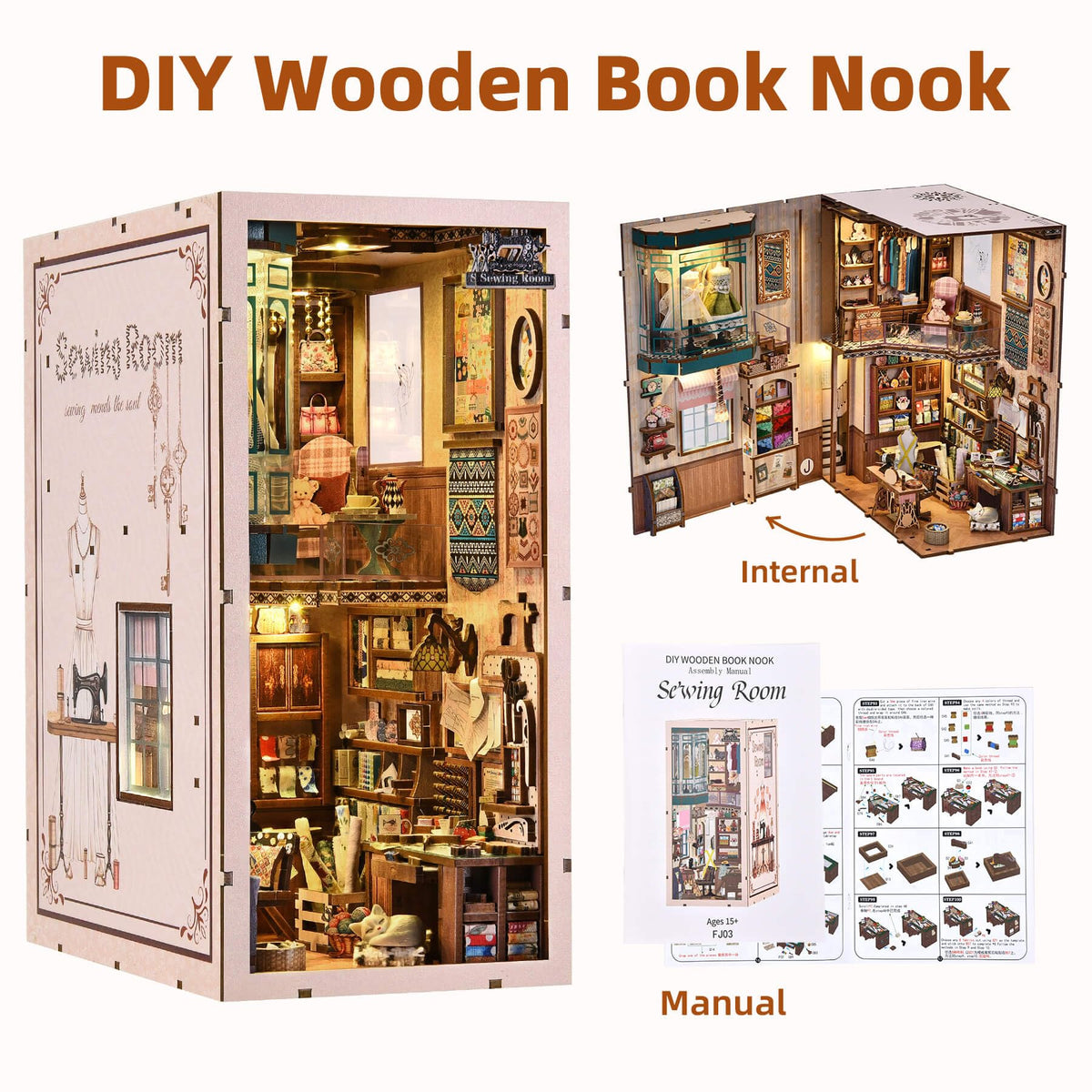 Fifijoy Book Nook Kit cutting table helps recreate a cozy craft workspace