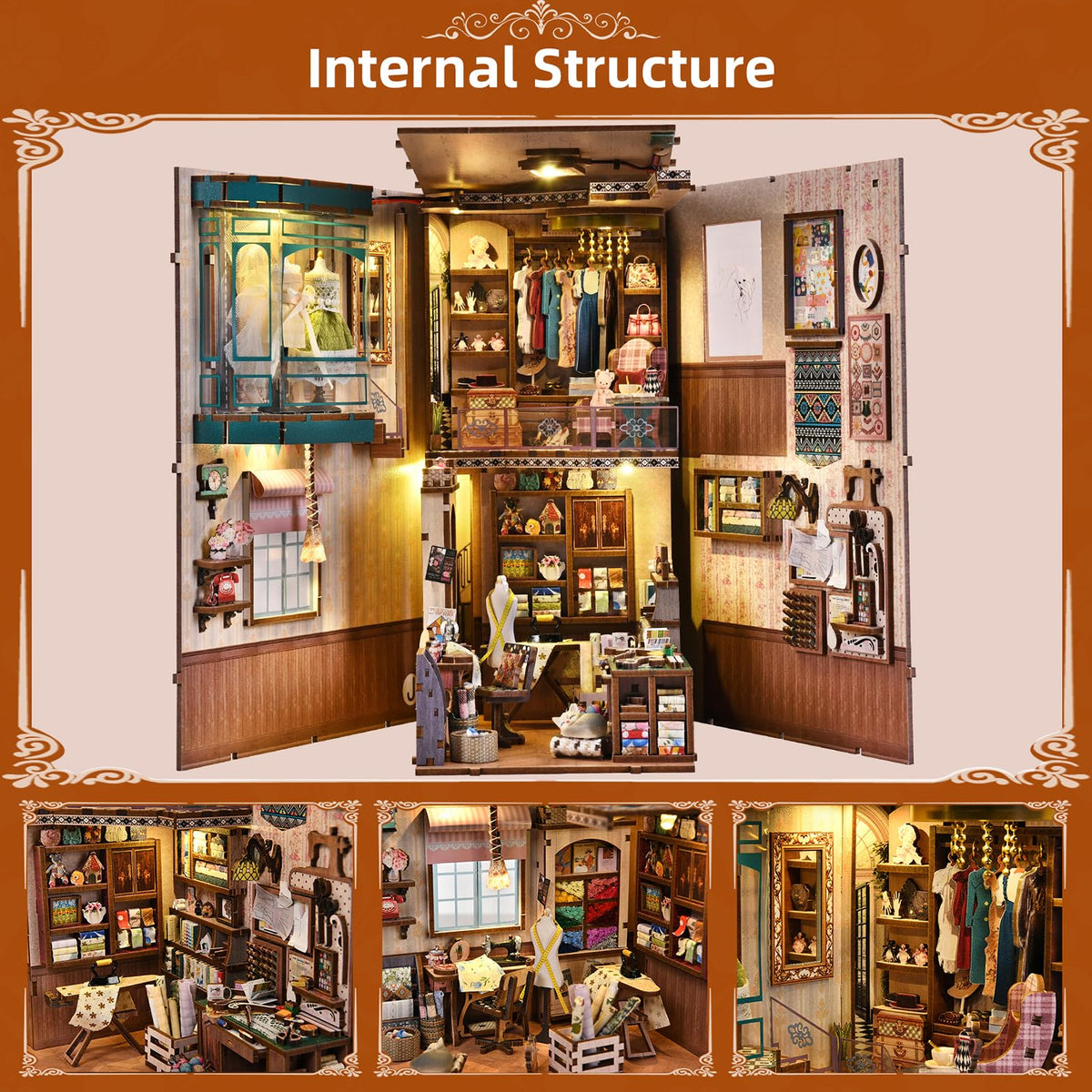 fifijoy Book Nook Kit dust cover protects the miniature scene.