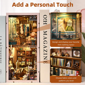 Fifijoy Book Nook Kit second-floor display creates a cozy reading nook illusion