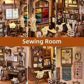 fifijoy Book Nook Kit sewing room display invites admiration.