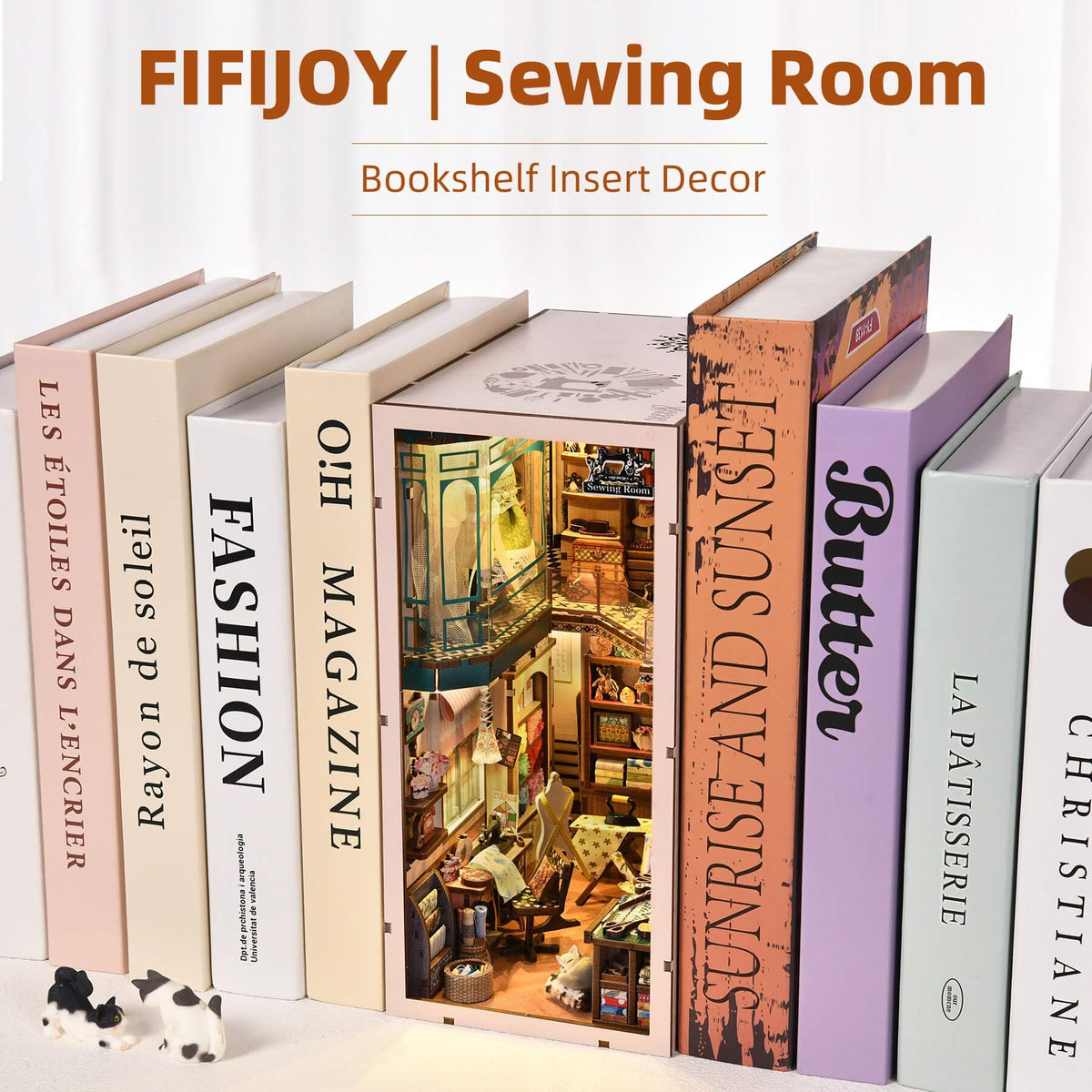 fifijoy Sewing Room fabric cabinet close-up for craft storage