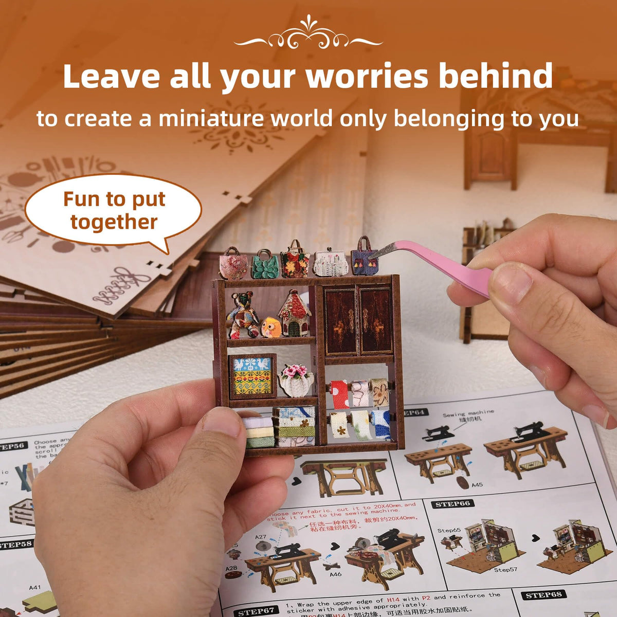 fifijoy Sewing Room PVC sheets for durable miniatures