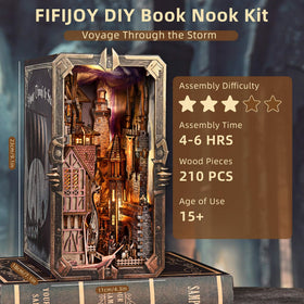 fifijoy Viking Book Nook Kit interior detail showcases Nordic diorama charm