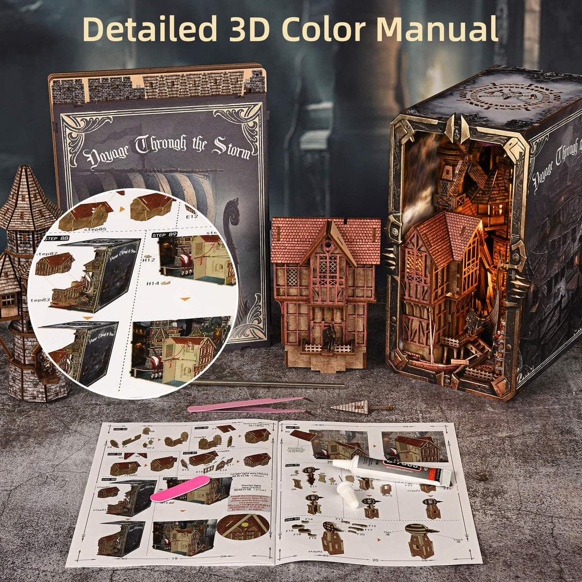 fifijoy Viking Book Nook Kit shelf insert enhances home decor