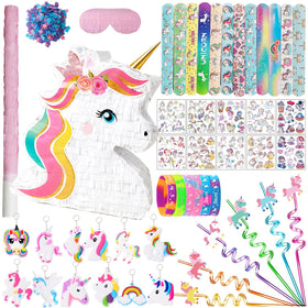 FIGEPO unicorn pinata centerpiece for girls' parties, ready to fill with candy.