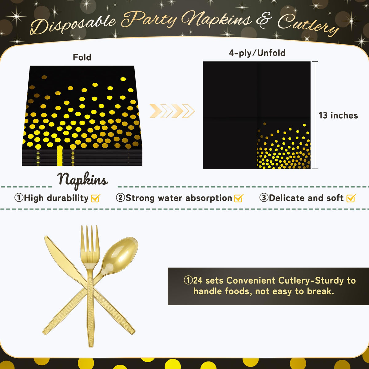 Fighting to Achieve black and gold dots cups add festive drinkware for parties