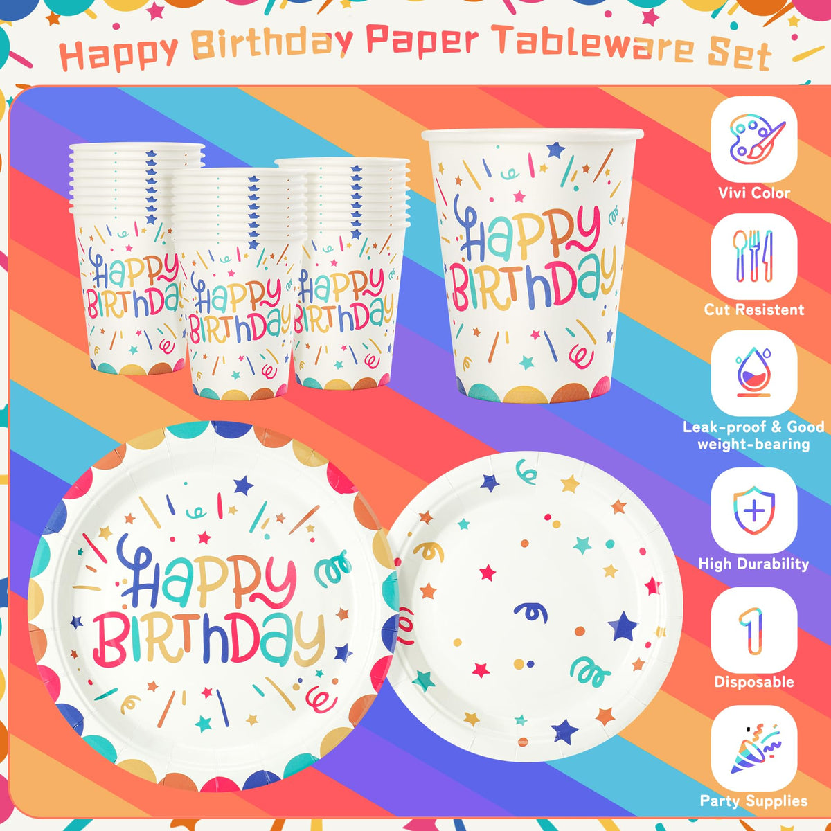 Fighting to Achieve colorful party cups for drinks and quick cleanup