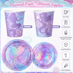 Fighting to Achieve Mermaid Napkins Purple provide soft, color-contrast for guests.