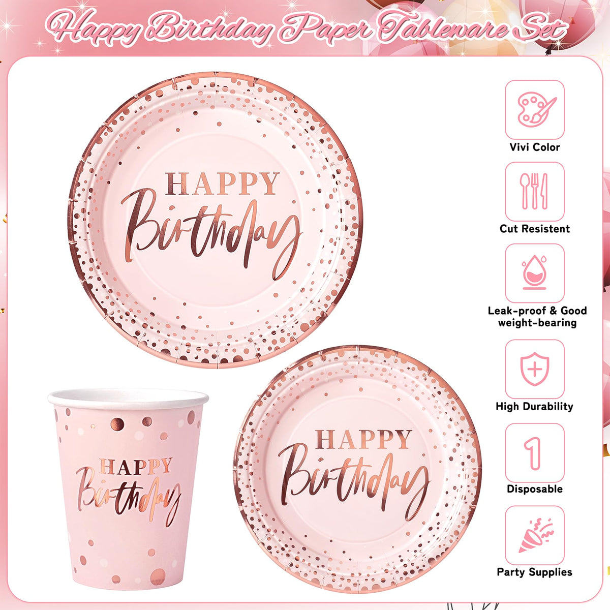 Fighting to Achieve pink rose-gold napkins for sturdy, absorbent party cleanup.