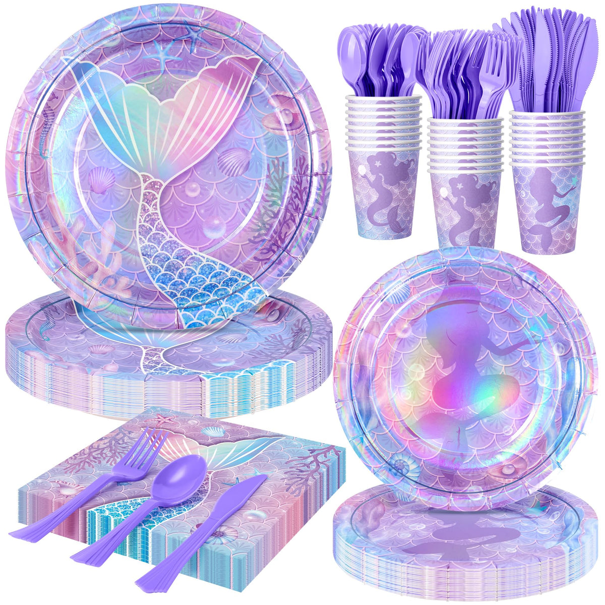 Fighting to Achieve Purple Mermaid Plates 7in elevate dessert display.