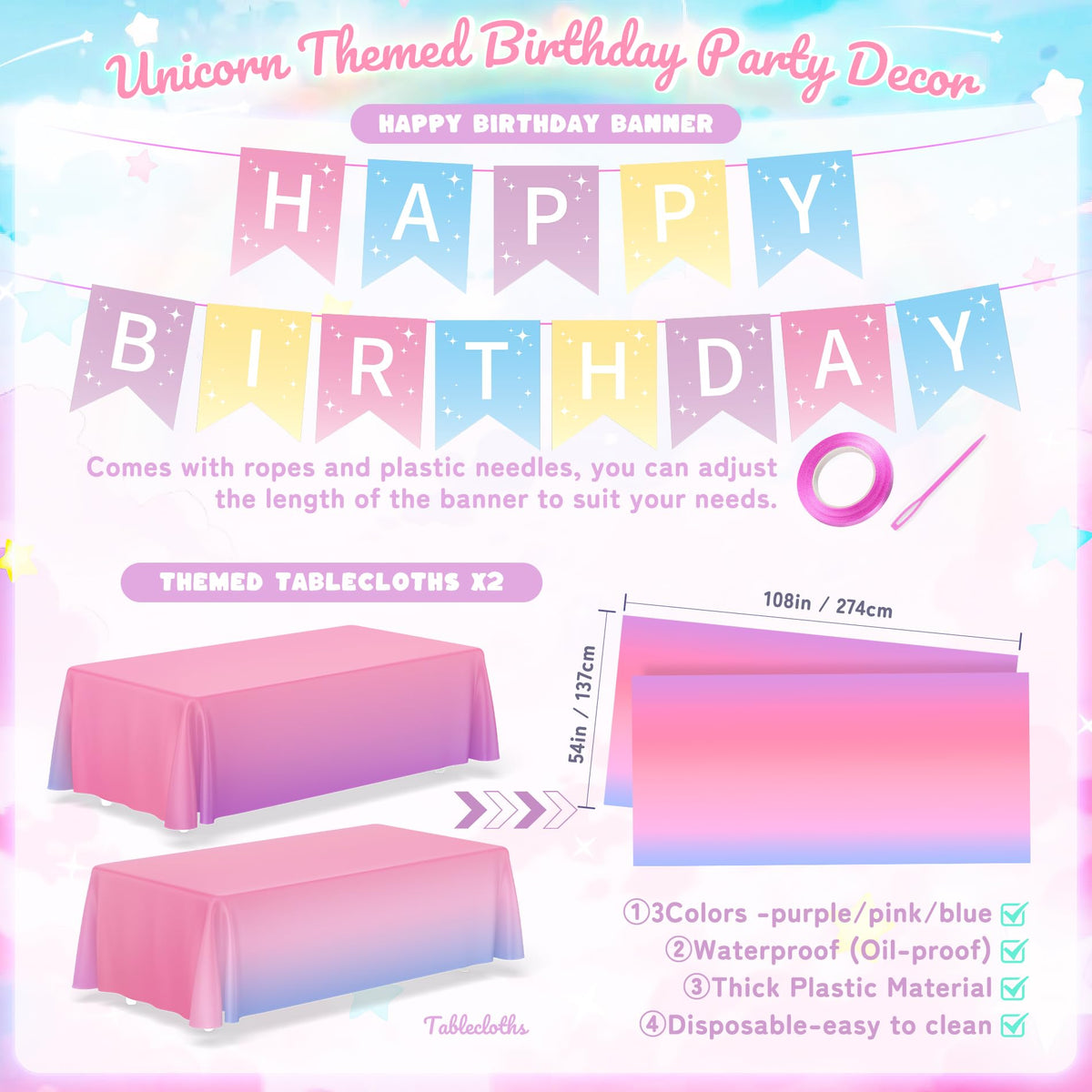 Fighting to Achieve unicorn straws coordinates with plates for themed sipping