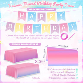 Fighting to Achieve unicorn straws coordinates with plates for themed sipping