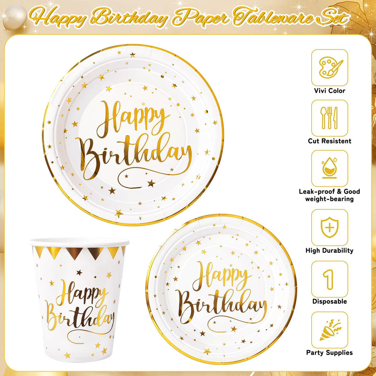 Fighting to Achieve white and gold napkins for soft absorbent cleanup