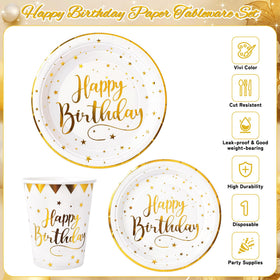 Fighting to Achieve white and gold napkins for soft absorbent cleanup