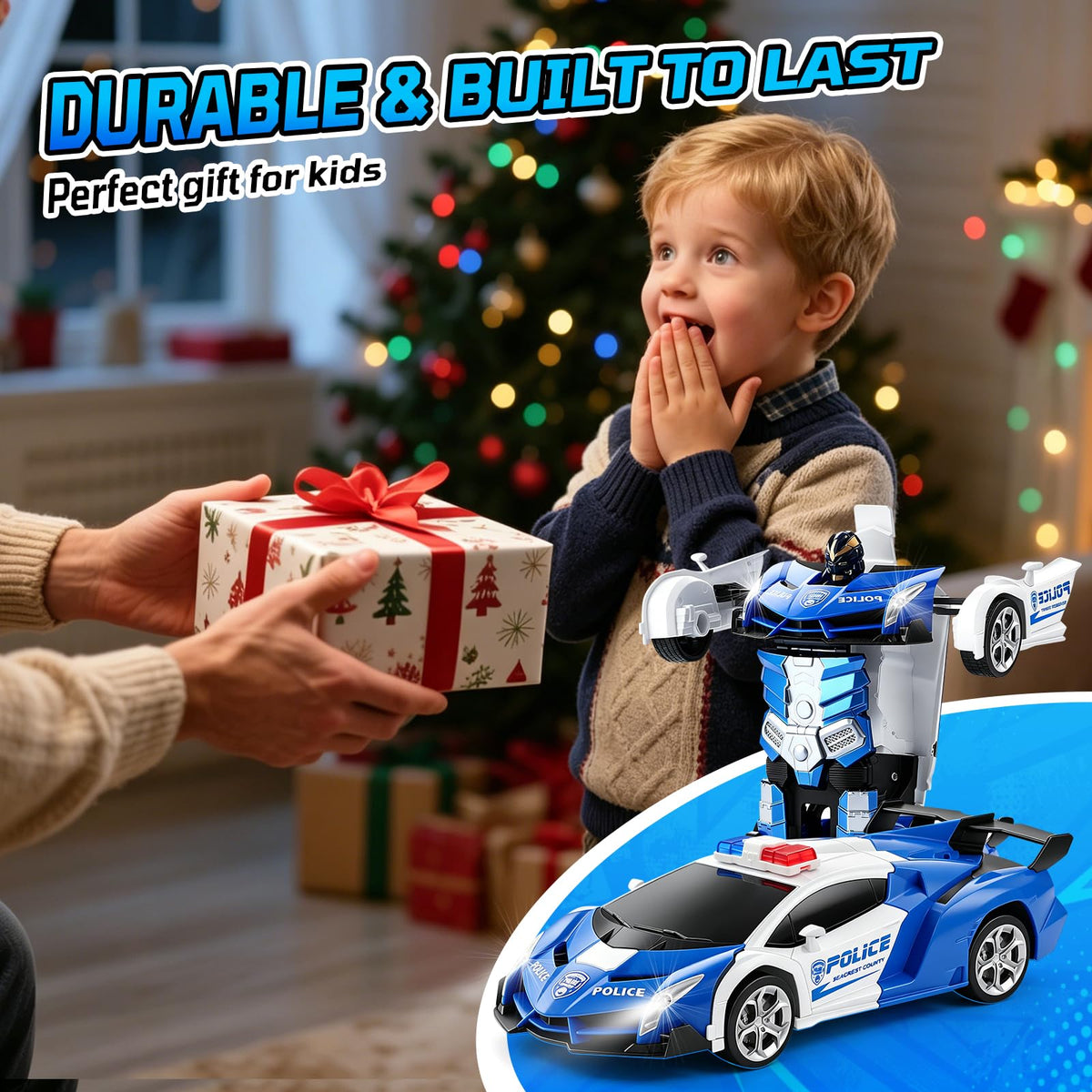 Figrol Police Transformer Car gift box ideal for gifting on birthdays