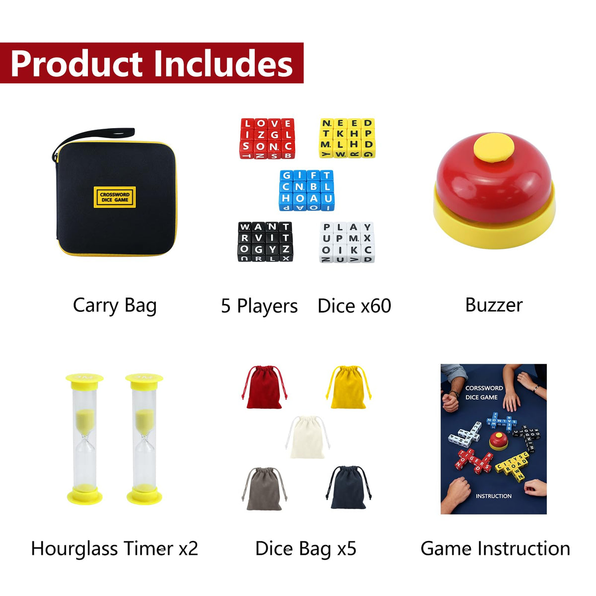 FIGURESLAB dice chips and timer enable fast-paced, timed word battles during travel.