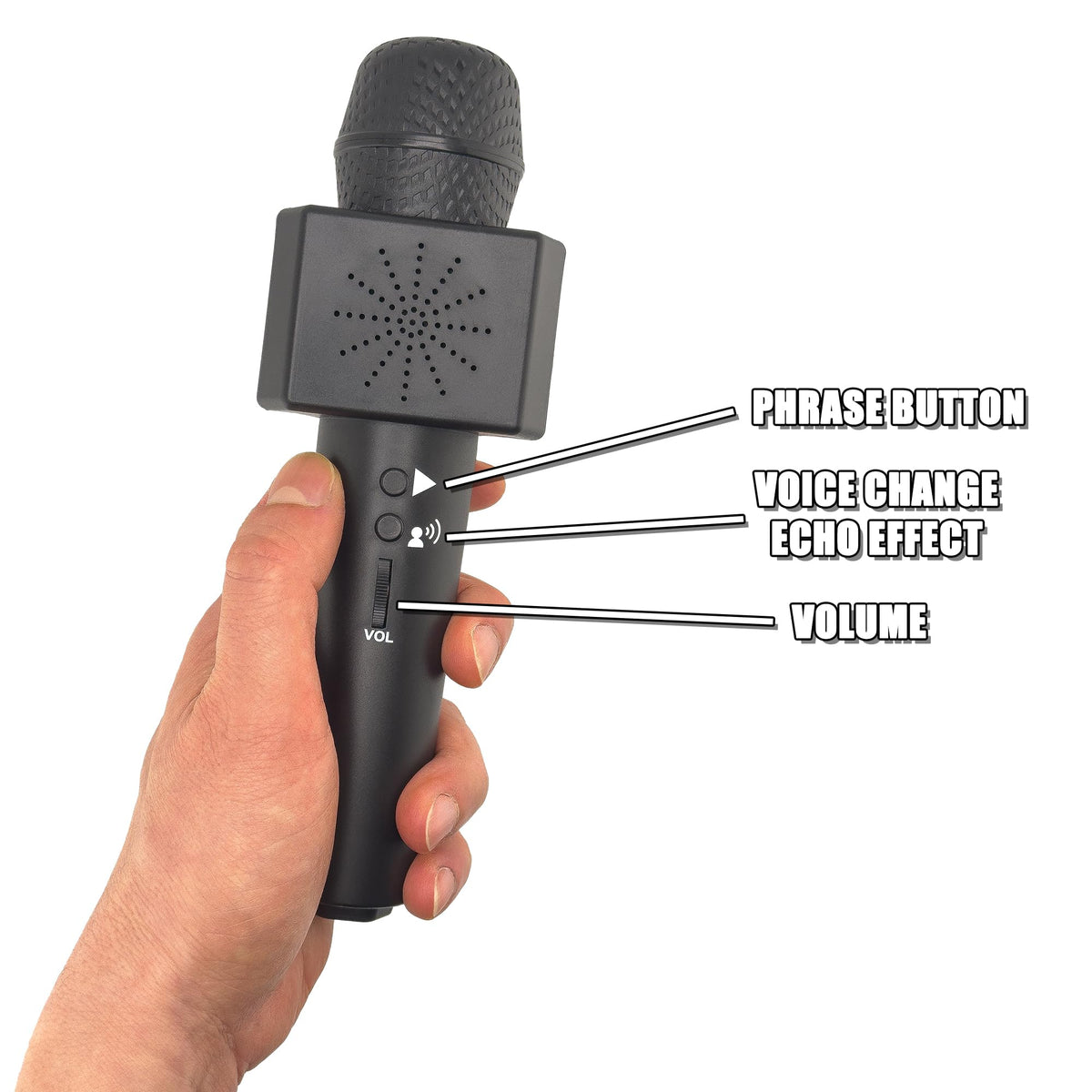 Figures Toy Company figures in ring using microphone for dramatic promos.