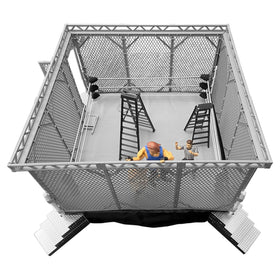 Figures Toy Company steel cage packaging insert with setup tips and directions.
