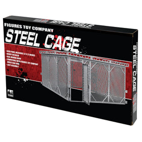 Figures Toy Company steel cage playset full assembly demonstrates in-ring action.